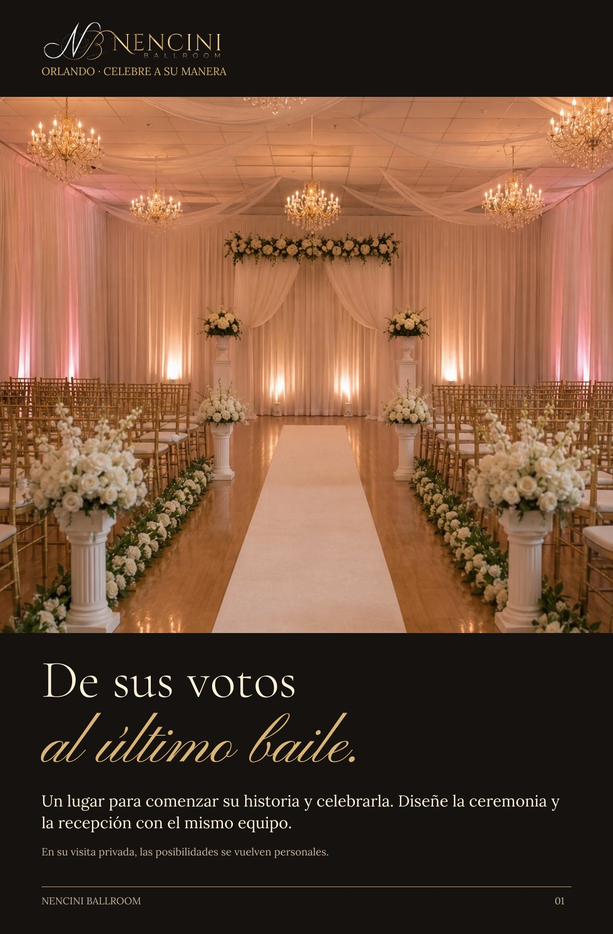Ceremonia y recepción de boda — De sus votos al último baile. Un lugar para comenzar su historia y celebrarla. Diseñe la ceremonia y la recepción con el mismo equipo. En su visita privada, las posibilidades se vuelven personales.